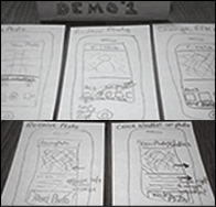 sketches for a photo app microinteraction use case